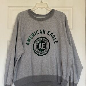 American Eagle Gray Sweatshirt with Green Logo